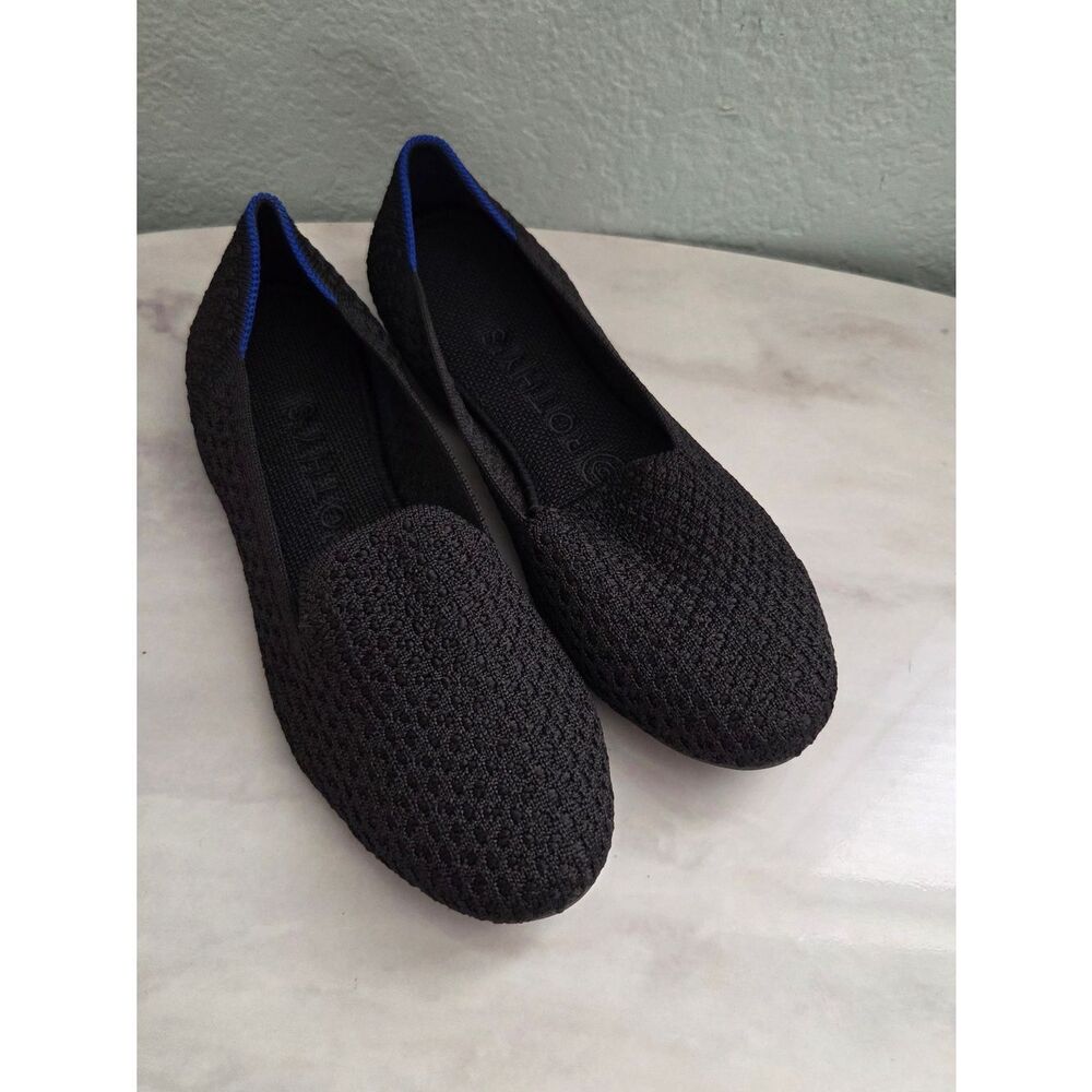 Rothy's The Loafer Flats In Black /Blue Size 7
